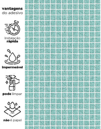 Papel de Parede Adesivo Pastilhas Turquesas