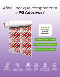Papel de Parede Pastilhas Vermelhas