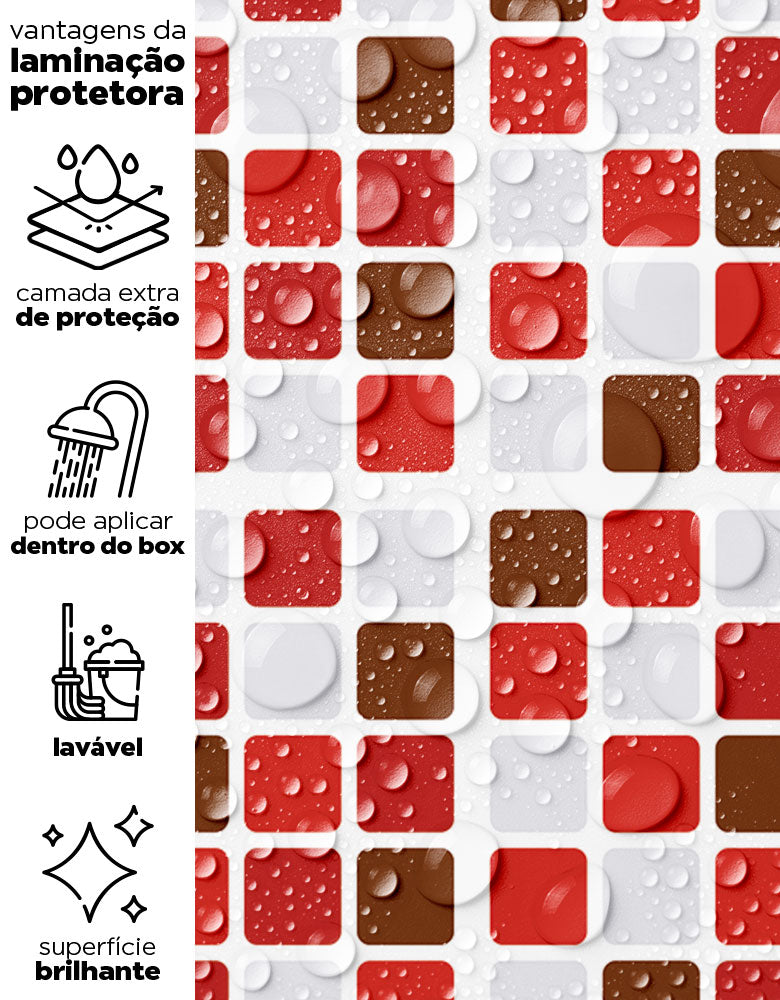 Papel de Parede Pastilhas Vermelhas