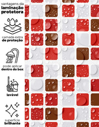 Papel de Parede Pastilhas Vermelhas