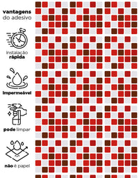 Papel de Parede Pastilhas Vermelhas