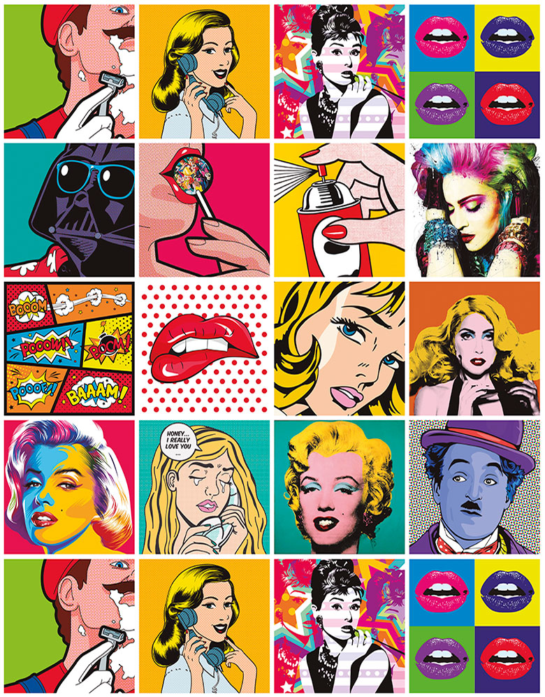 Papel de Parede Adesivo Azulejo Pop Art