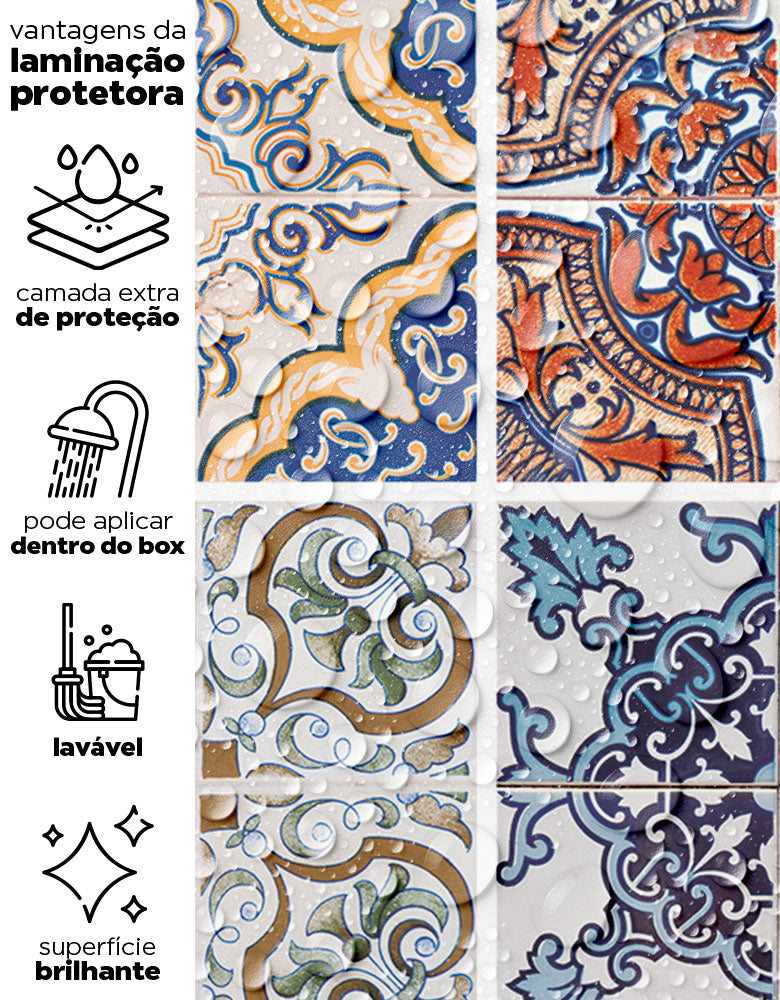 Papel de Parede Adesivo Azulejo Portugal