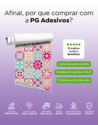 Papel de Parede Adesivo Azulejo Romance