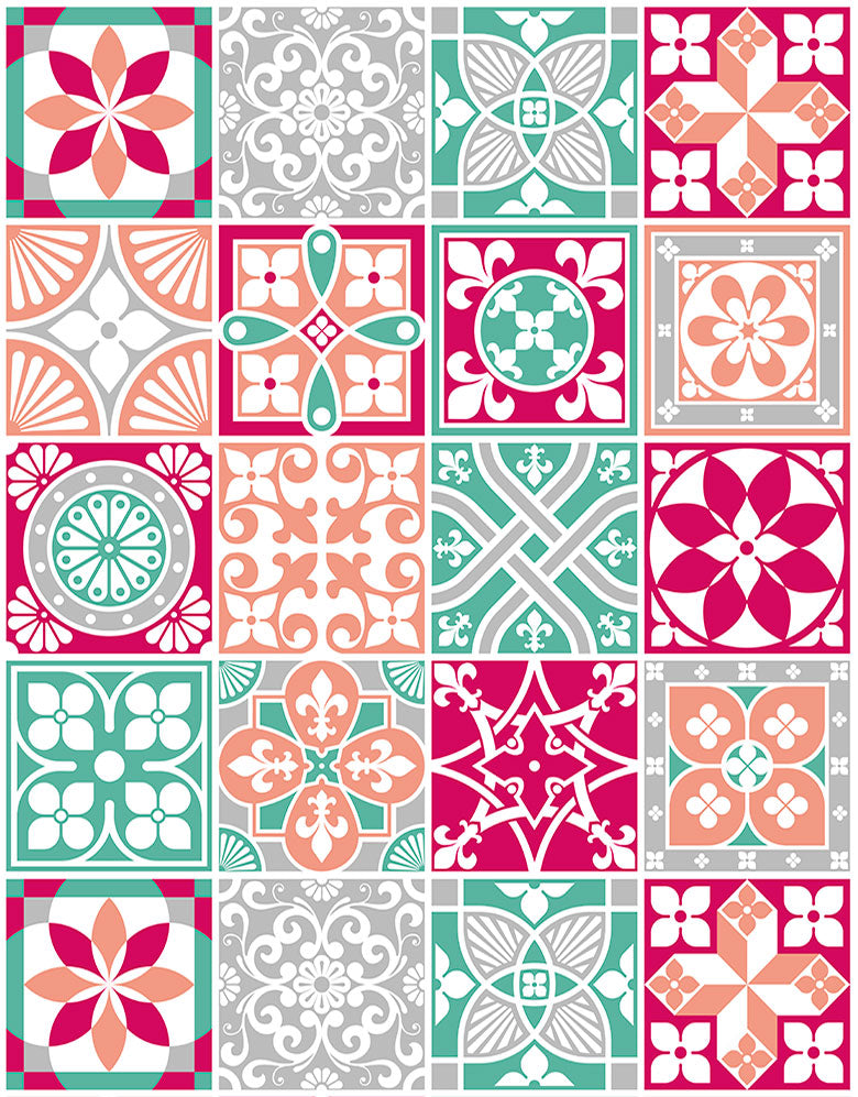 Papel de Parede Adesivo Azulejo Romance