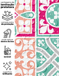 Papel de Parede Adesivo Azulejo Romance