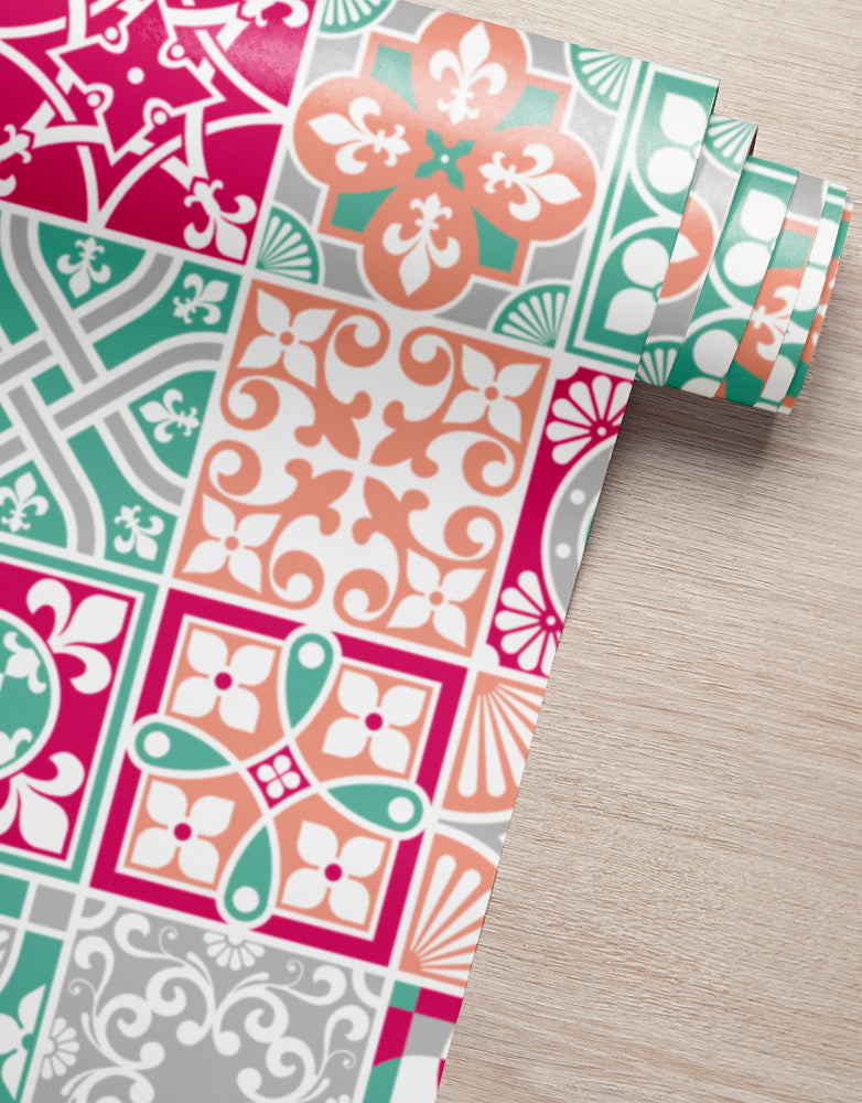 Papel de Parede Adesivo Azulejo Romance