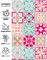 Papel de Parede Adesivo Azulejo Romance