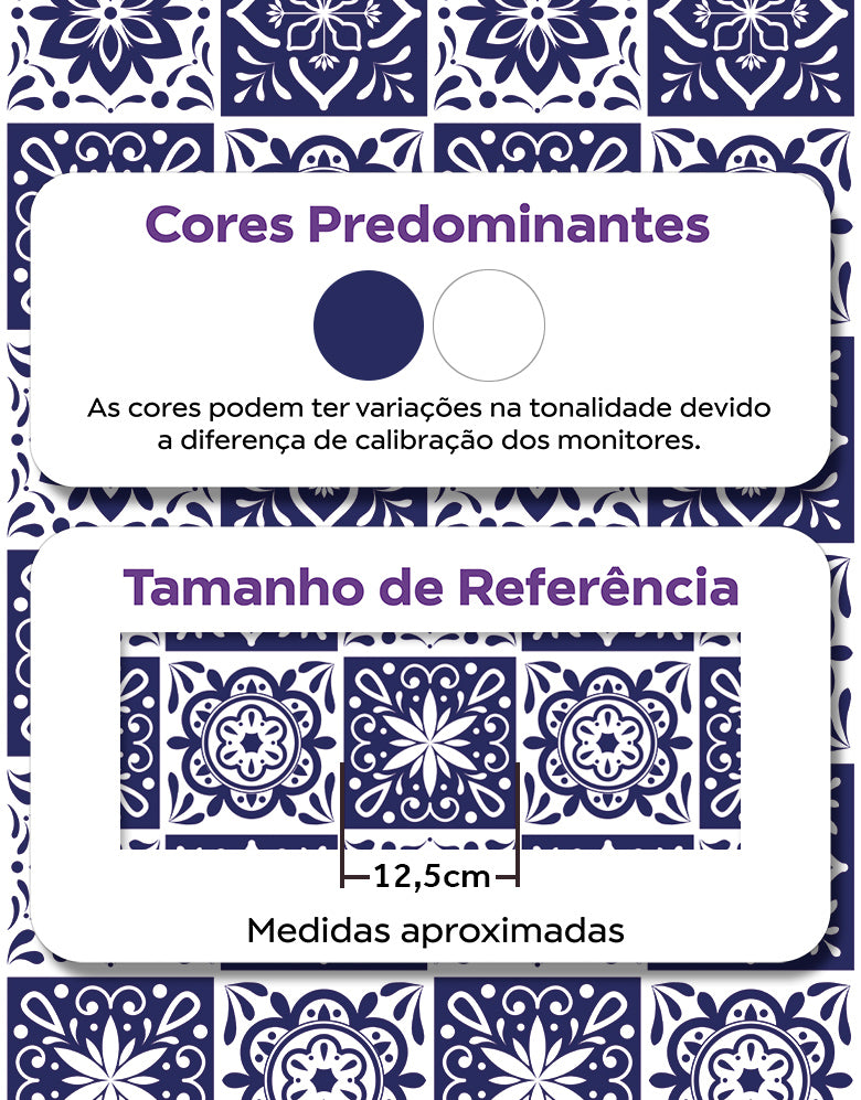 Papel de Parede Adesivo Azulejo Royal