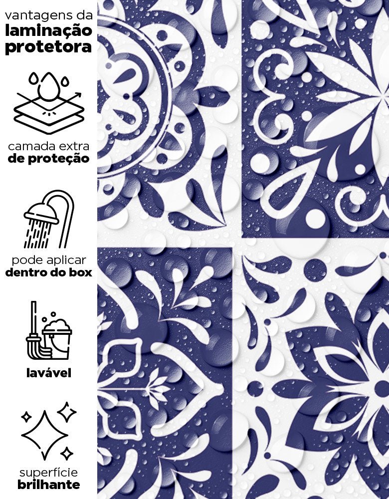 Papel de Parede Adesivo Azulejo Royal