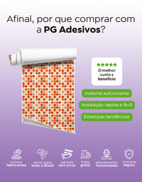 Papel de Parede Adesivo Pastilhas Laranja
