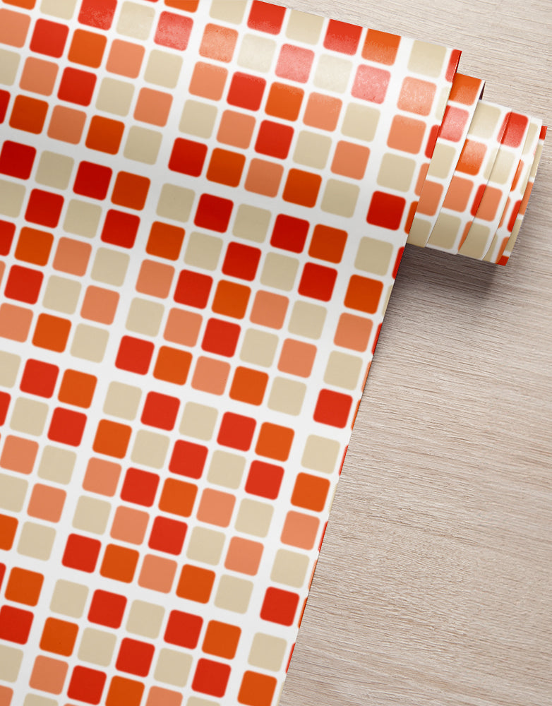 Papel de Parede Adesivo Pastilhas Laranja