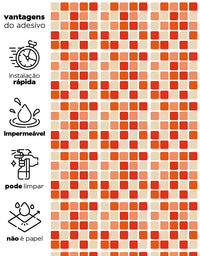 Papel de Parede Adesivo Pastilhas Laranja