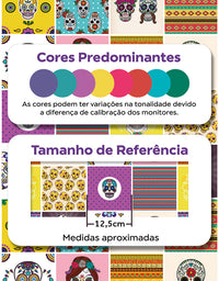 Papel de Parede Azulejo Skulls