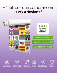 Papel de Parede Azulejo Skulls