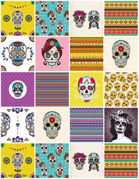 Papel de Parede Azulejo Skulls