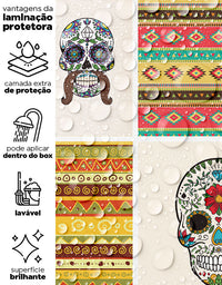 Papel de Parede Azulejo Skulls