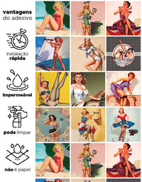 Papel de Parede Adesivo Azulejo Vintage