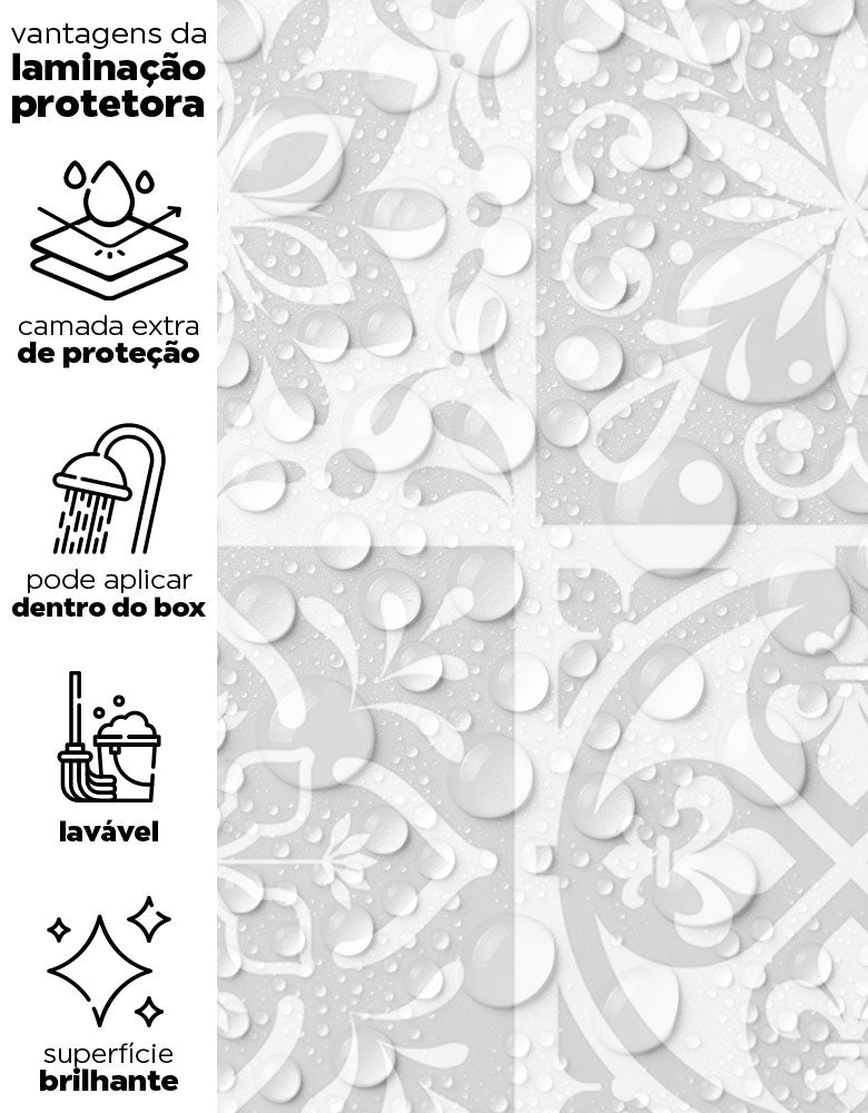 Papel de Parede Adesivo Azulejo Smoke