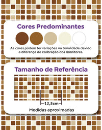 Papel de Parede Adesivo Pastilhas Marrom