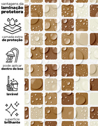 Papel de Parede Adesivo Pastilhas Marrom