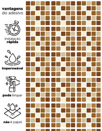 Papel de Parede Adesivo Pastilhas Marrom