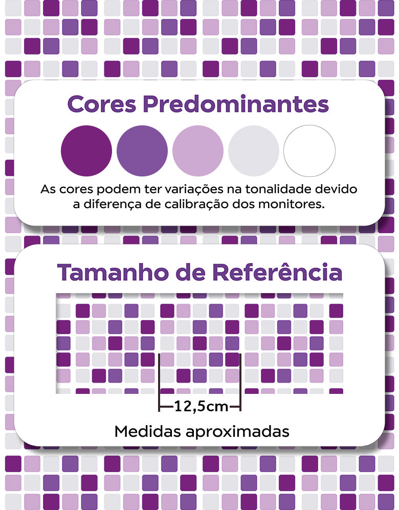 Papel de Parede Adesivo Pastilhas Roxas
