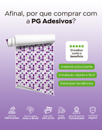 Papel de Parede Adesivo Pastilhas Roxas