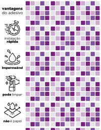 Papel de Parede Adesivo Pastilhas Roxas