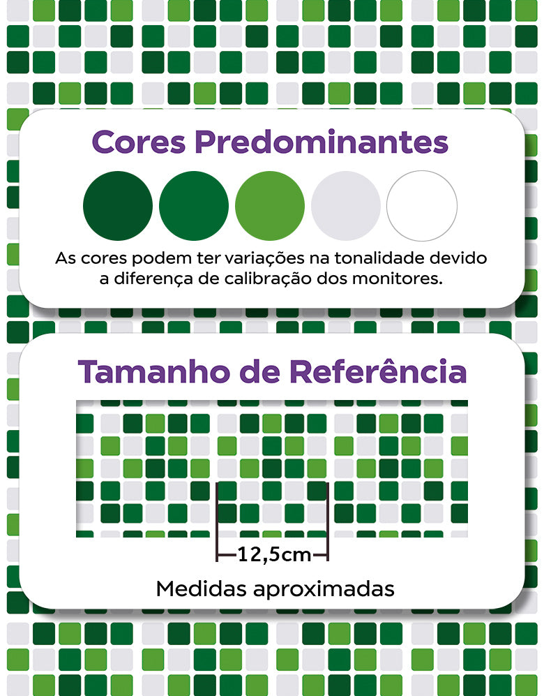 Papel de Parede Adesivo Pastilhas Verdes