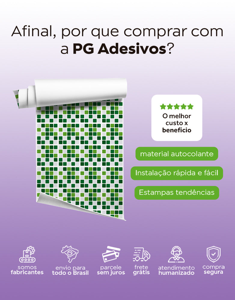 Papel de Parede Adesivo Pastilhas Verdes