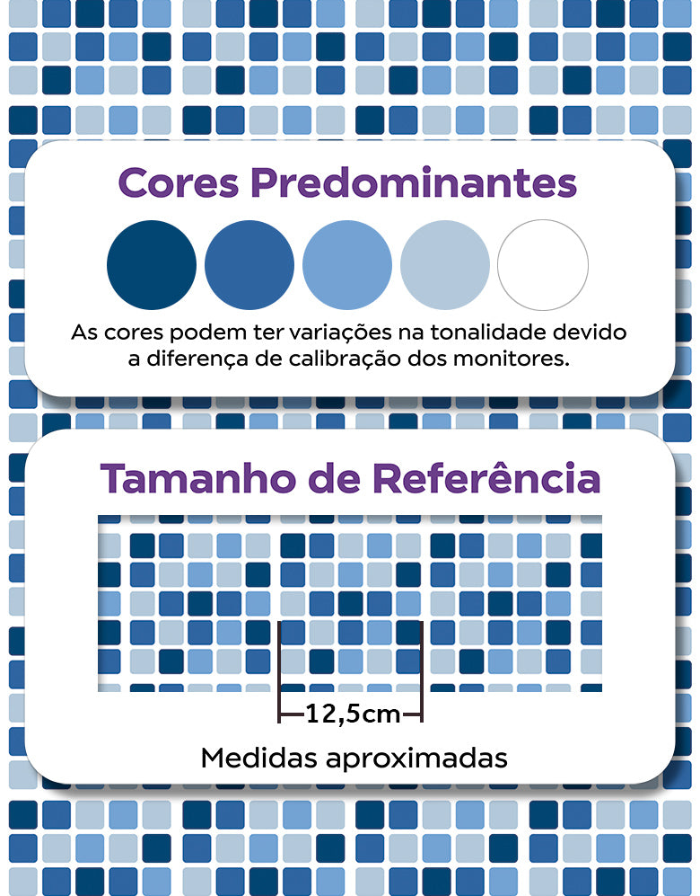 Papel de Parede Adesivo Pastilhas Azuis