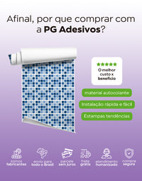 Papel de Parede Adesivo Pastilhas Azuis
