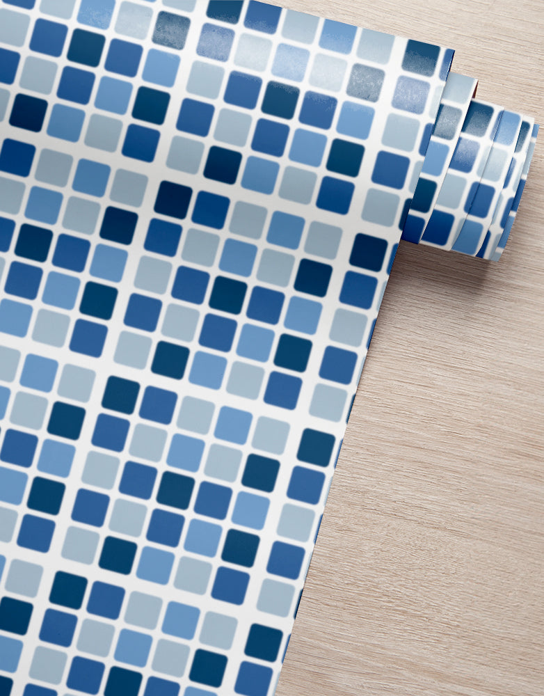 Papel de Parede Adesivo Pastilhas Azuis