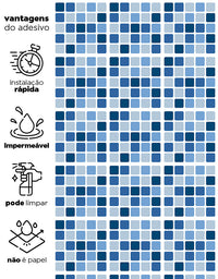 Papel de Parede Adesivo Pastilhas Azuis