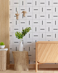 Papel de Parede Adesivo Azulejo Traço Preto