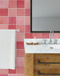 Papel de Parede Adesivo Azulejo Hijau Rosa