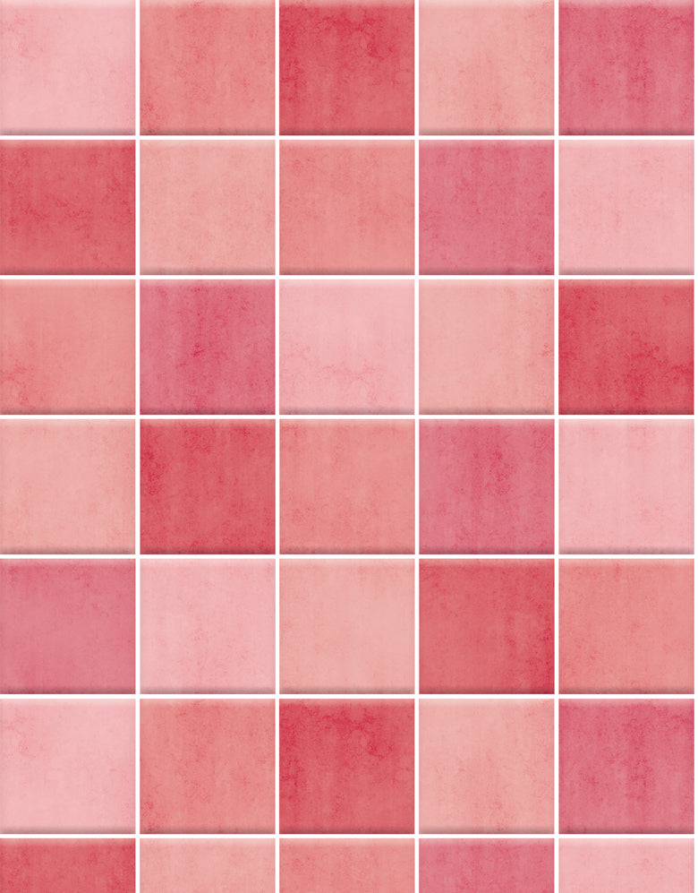 Papel de Parede Adesivo Azulejo Hijau Rosa