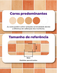 Papel de Parede Adesivo Azulejo Hijau Laranja