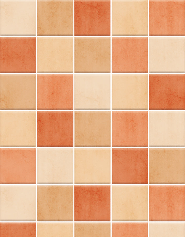Papel de Parede Adesivo Azulejo Hijau Laranja