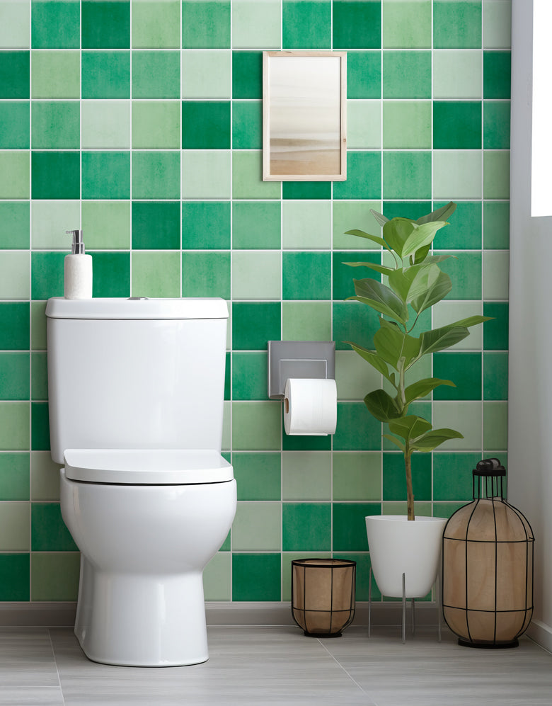 Papel de Parede Adesivo Azulejo Hijau Verde