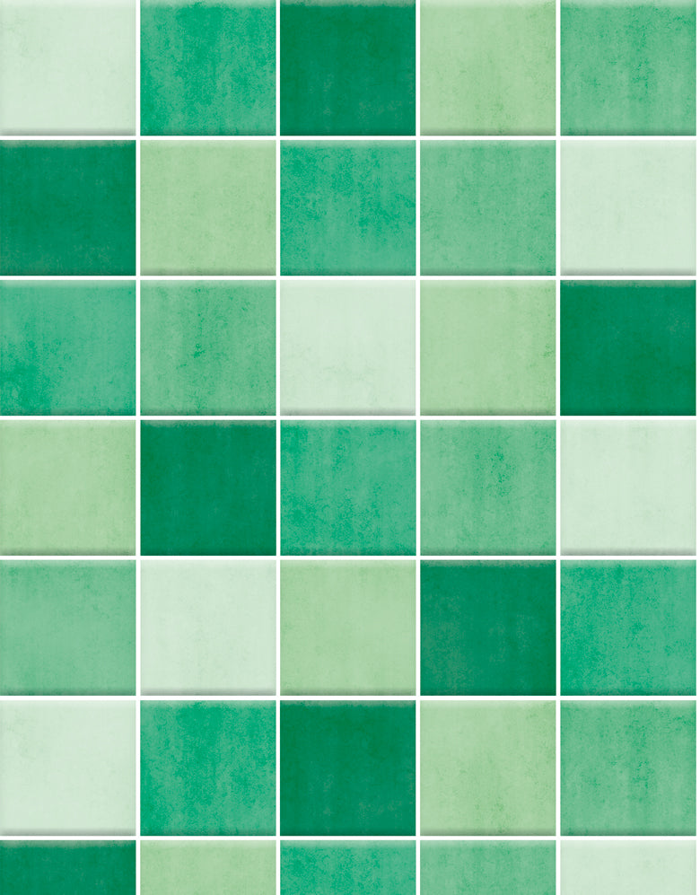 Papel de Parede Adesivo Azulejo Hijau Verde