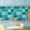 Papel de Parede Adesivo Azulejo Hijau Azul