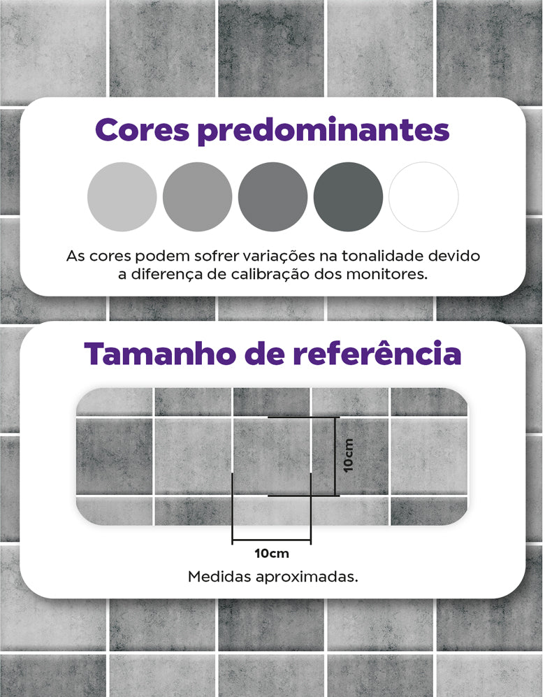 Papel de Parede Adesivo Azulejo Hijau Cimento Queimado
