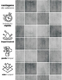 Papel de Parede Adesivo Azulejo Hijau Cimento Queimado