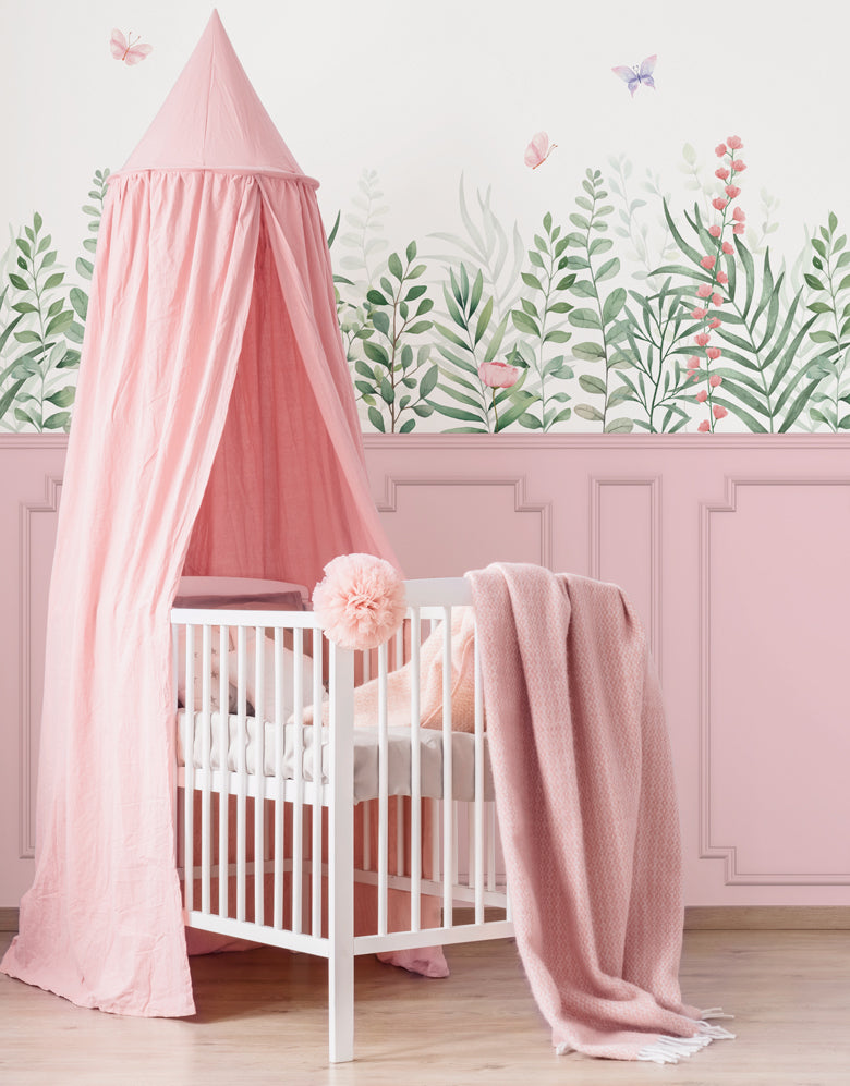 Painel de Parede Adesivo Floral Boiserie