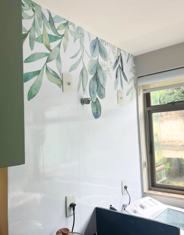 Painel de Parede Adesivo Folhagens Verdes