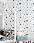 Papel De Parede Adesivo Estrelas Encantada Azul