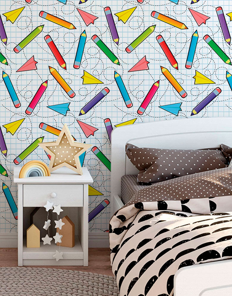 Papel De Parede Adesivo Lápis