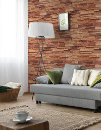 KIT DE 2 ROLOS - 3,00m x 50cm - Papel de Parede Pedra Canjiquinha Terracota